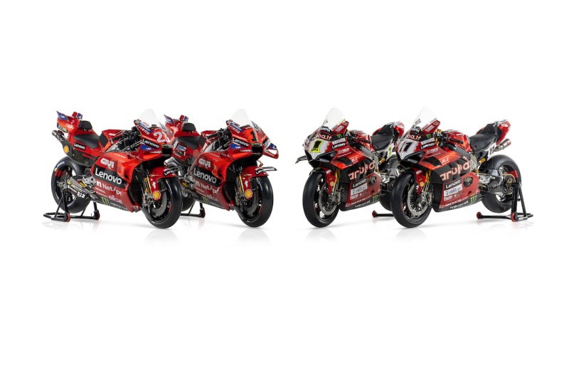 Pecco-Bagnaia-Enea-Bastianini-Alvaro-Bautista-Nicolo-Bulega-prezentacja-Ducati-MotoGP-WSBK-2024-2