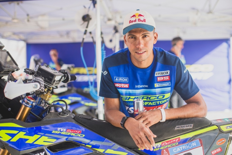 Noah Harith (IND) for Sherco Rally Factory is seen in BISHA, Saudi Arabia on January 01, 2025. // Flavien Duhamel / Red Bull Content Pool // SI202501010033 // Usage for editorial use only //