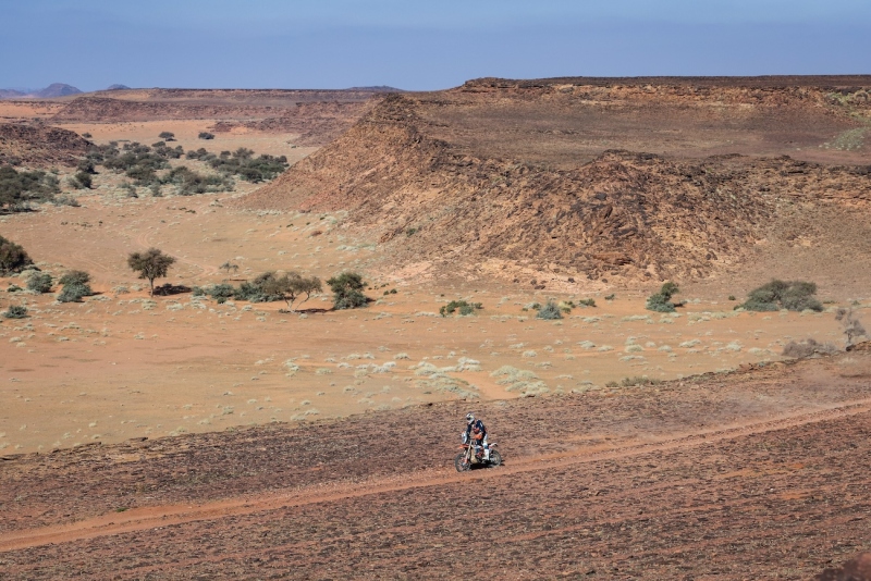 Tobias Ebster, on his KTM of the Bas World KTM Racing Team during the Stage 4 of the Dakar 2025 on January 8, 2025 between Al Henakiyah and Al Ula, Saudi Arabia // DPPI / Red Bull Content Pool // SI202501080733 // Usage for editorial use only //