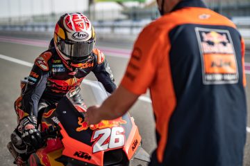 Dani Pedrosa podczas testów MotoGP w sezonie 2021 w Katarze