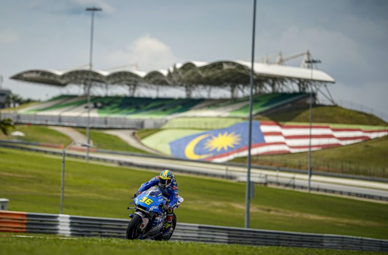 Joan Mir podczas testów MotoGP na torze Sepang w Malezji