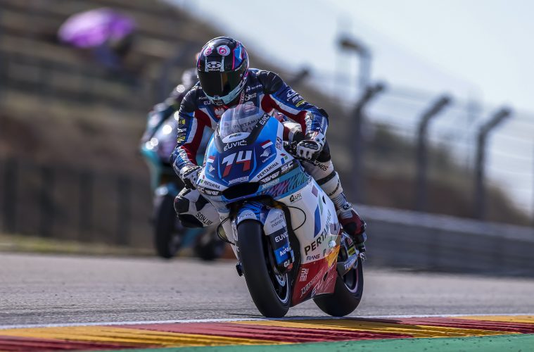 Piotr Biesiekirski podczas GP Aragonii Moto2 w Barcelonie