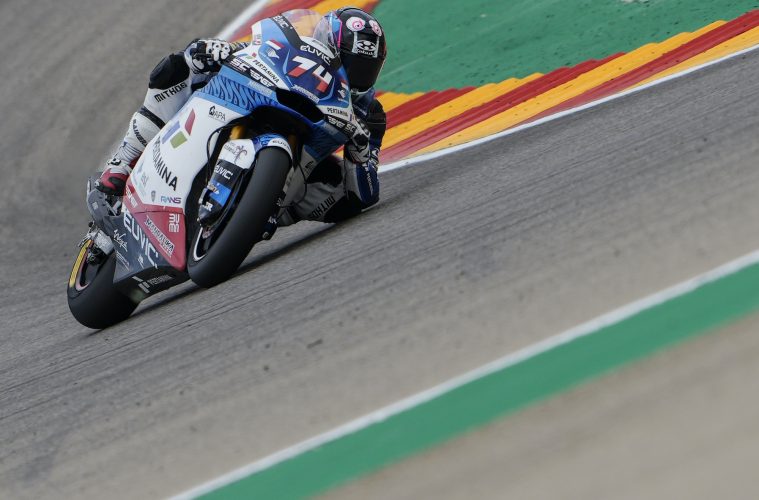 Piotr Biesiekirski podczas GP Aragonii Moto2 w Barcelonie